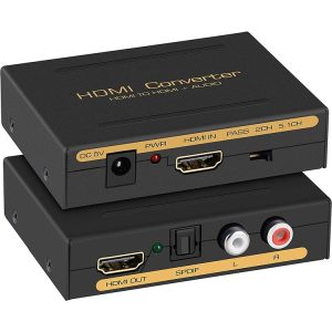 HDMI to HDMI + Audio (SPDIF + R / L) Converter (EU Plug) (Black)