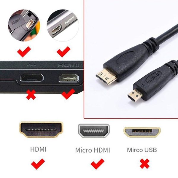 1.4 Version, Gold Plated Micro HDMI Male to HDMI Male Coiled Cable, Support 3D / Ethernet, Length: 60cm (can be extended up to 2m) - Image 3