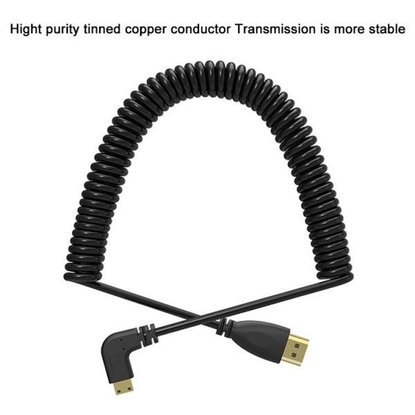 1.4 Version Gold Plated Mini HDMI Male to HDMI Male Coiled Cable, Support 3D / Ethernet, Length: 0.6m-2m - Image 4