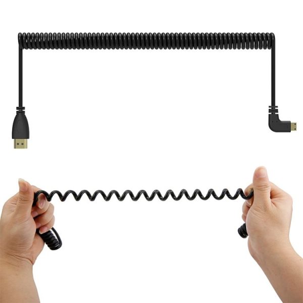1.4 Version Gold Plated Mini HDMI Male to HDMI Male Coiled Cable, Support 3D / Ethernet, Length: 0.6m-2m - Image 5