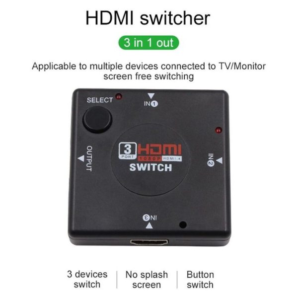 3 Ports 1080P HDMI Switch (Black) - Image 5