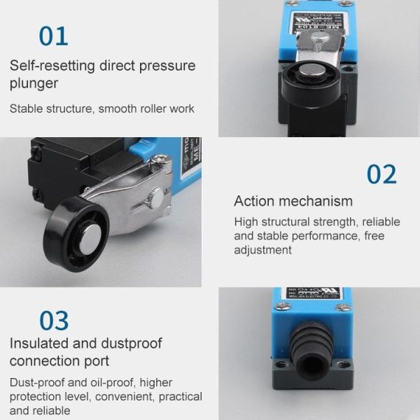 ME-8104 Roller Arm Type Mini Limit Switch (Blue) - Image 6