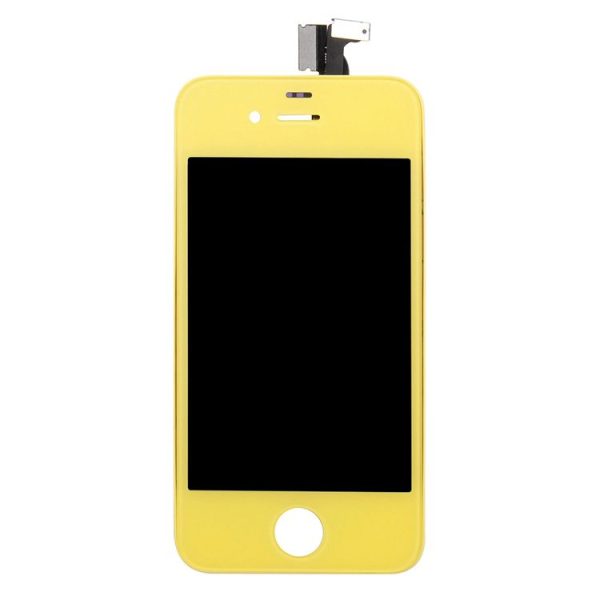 3 in 1 for iPhone 4 (LCD Digitizer + Glass Back Cover + Controller Button) Kit (Yellow) - Image 2