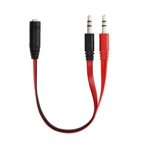 Noodle Style 3.5mm Jack Microphone + Earphone Cable for PC / Laptop, Length: 22cm - Image 2