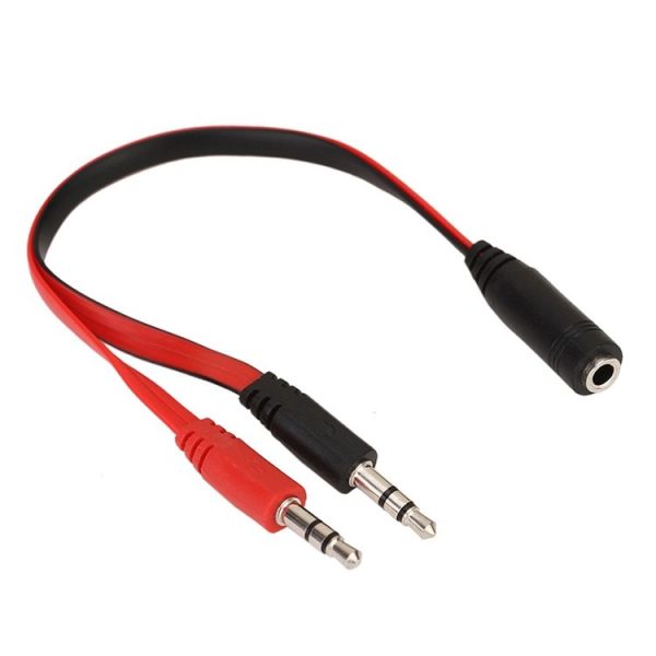 Noodle Style 3.5mm Jack Microphone + Earphone Cable for PC / Laptop, Length: 22cm - Image 3