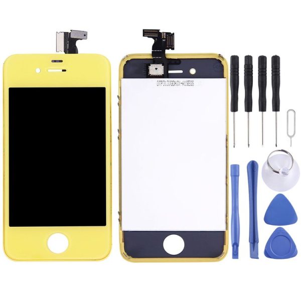 3 in 1 for iPhone 4S (Original LCD + Frame + Touch Pad) Digitizer Assembly (Yellow)