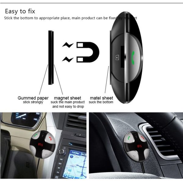 FM29B Bluetooth FM Transmitter Hands-free Car Kit, Car Charger, For iPhone, Galaxy, Sony, Lenovo, HTC, Huawei, and other Smartphones - Image 14