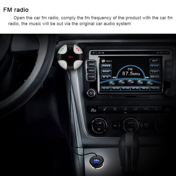 FM29B Bluetooth FM Transmitter Hands-free Car Kit, Car Charger, For iPhone, Galaxy, Sony, Lenovo, HTC, Huawei, and other Smartphones - Image 6