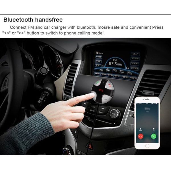 FM29B Bluetooth FM Transmitter Hands-free Car Kit, Car Charger, For iPhone, Galaxy, Sony, Lenovo, HTC, Huawei, and other Smartphones - Image 9