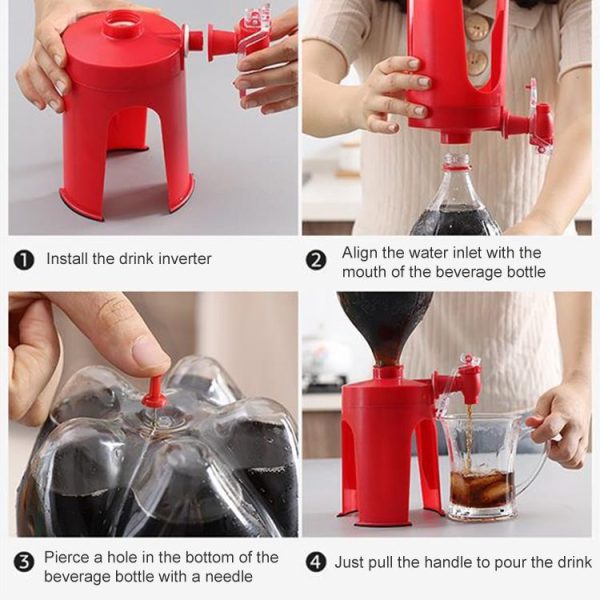 Coke & Soda Dispenser / Refrigerator Fizz Saver Dispenser (Red) - Image 5