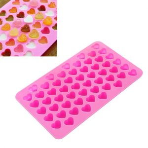 Creative Heart Shape 55-Grid Ice Cube Tray (Pink)