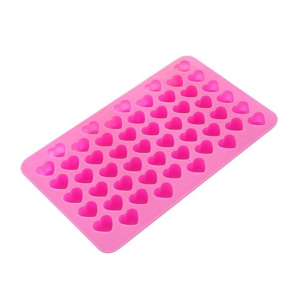 Creative Heart Shape 55-Grid Ice Cube Tray (Pink) - Image 2