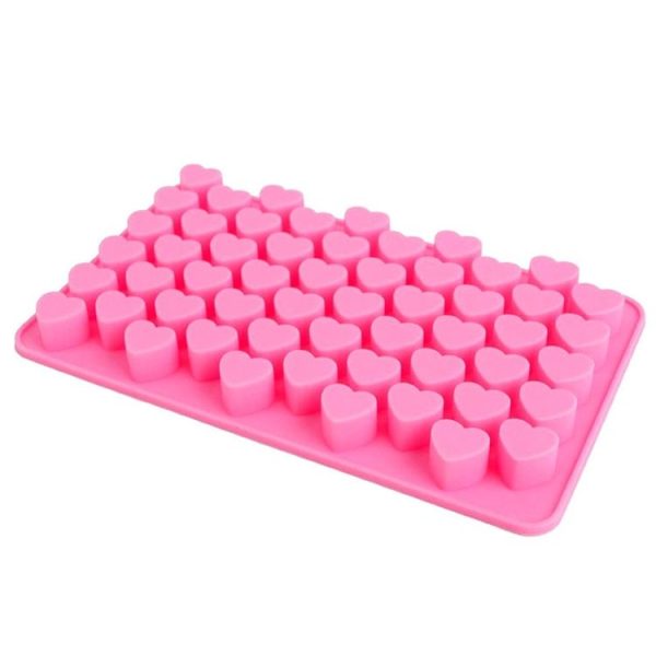 Creative Heart Shape 55-Grid Ice Cube Tray (Pink) - Image 3