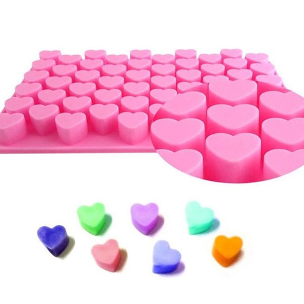 Creative Heart Shape 55-Grid Ice Cube Tray (Pink) - Image 4