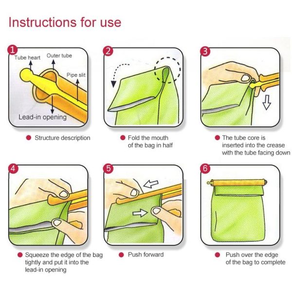 3 x Revolutionary Big Size Plastic Slide & Store Bag Sealer Keeping Fresh Bag Sealing Bar Rod Stick Strip - Image 5