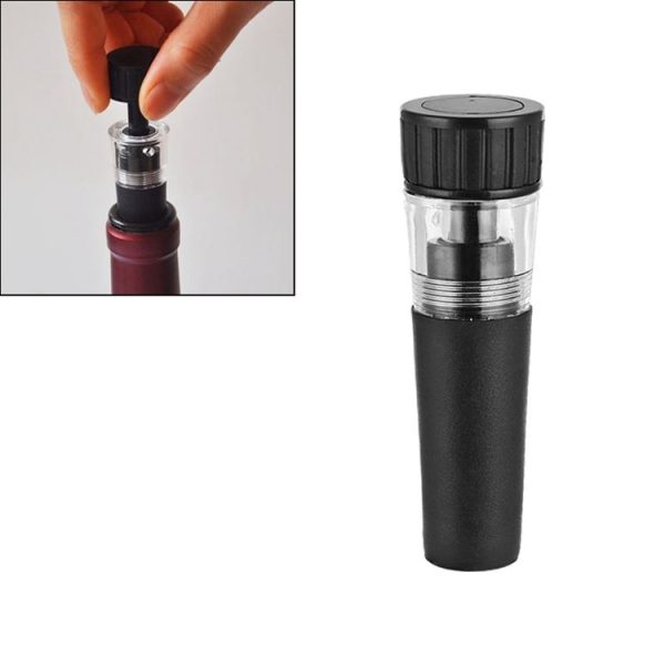 Reusable Vacuum Stopple Bottle Stopper Cork Plug for Wine Liquor (Black)