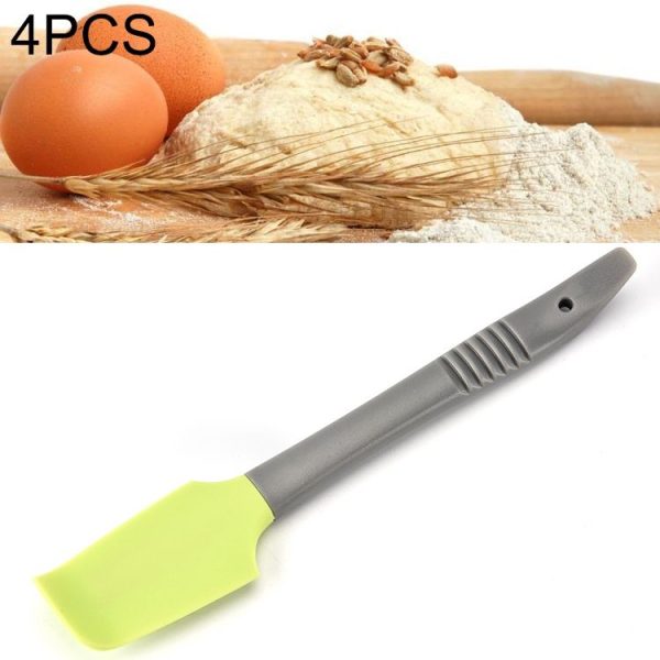 4 PCS Silicone Scraper Butter Spreader Knife Cake Smoother Cake Baking Tool (Green)