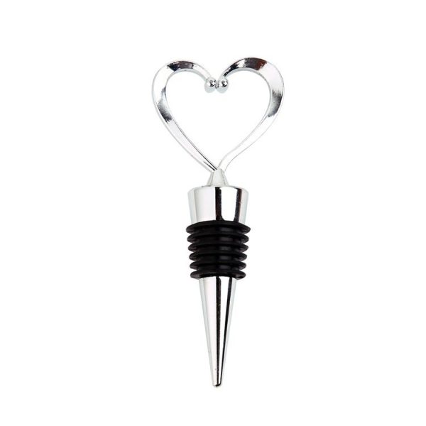 Creative Heart Design Wine Bottle Stopper (Silver) - Image 2