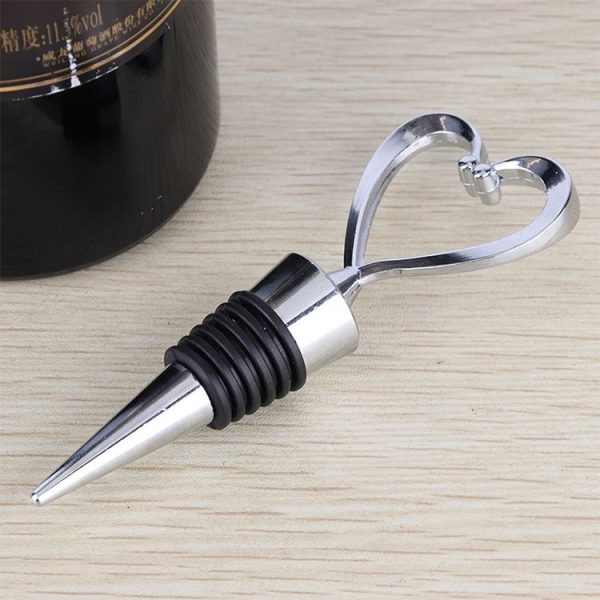 Creative Heart Design Wine Bottle Stopper (Silver) - Image 4