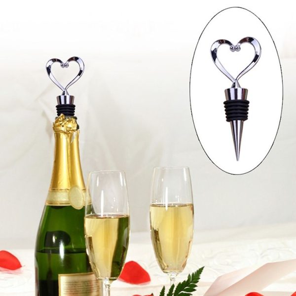 Creative Heart Design Wine Bottle Stopper (Silver) - Image 7