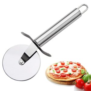 Stainless Steel Round Pizza Cutter Knife (Silver)