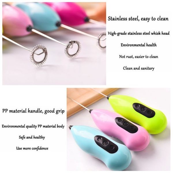 Portable Handheld Electric Beaters Whisk Egg / Milk Bar / Electric Mixer / Electric Frother Foamer Whisk, Random Color Delivery - Image 3