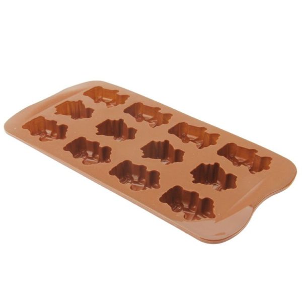 Lovely Robot Shape 12-Grid Ice Cube Tray (Brown) - Image 4