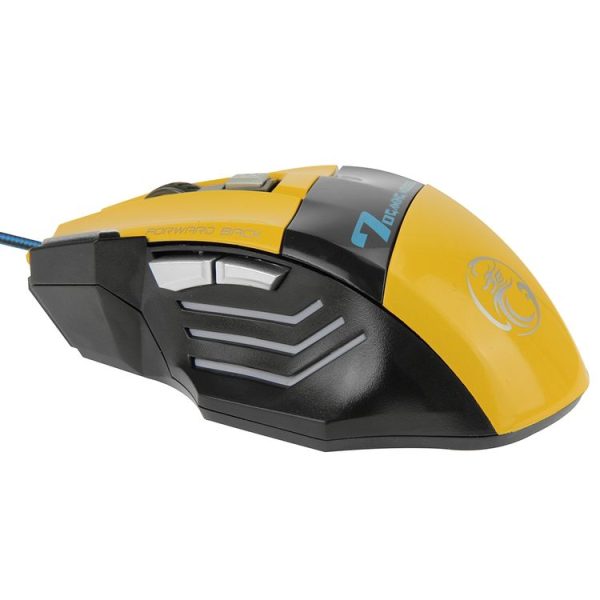 7 Buttons with Scroll Wheel 5000 DPI LED Wired Optical Gaming Mouse for Computer PC Laptop (Yellow) - Image 5