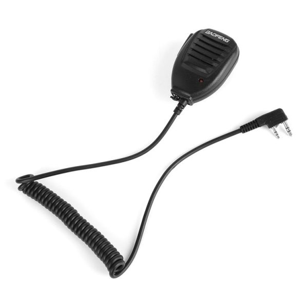 Baofeng Clip-on Speaker Microphone for Walkie Talkies, 3.5mm + 2.5mm Earphone + Mic Plug (Black) - Image 2