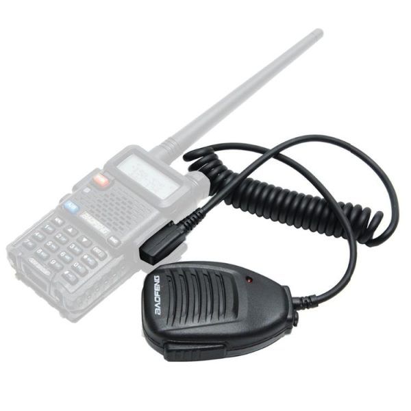 Baofeng Clip-on Speaker Microphone for Walkie Talkies, 3.5mm + 2.5mm Earphone + Mic Plug (Black) - Image 3