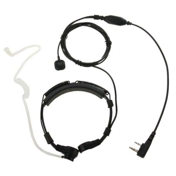 Throat control Transceiver Earpiece Headset for Walkie Talkies, 3.5mm + 2.5mm Plug (Black) - Image 2