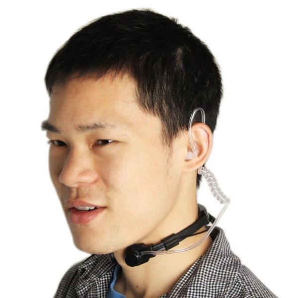 Throat control Transceiver Earpiece Headset for Walkie Talkies, 3.5mm + 2.5mm Plug (Black) - Image 3
