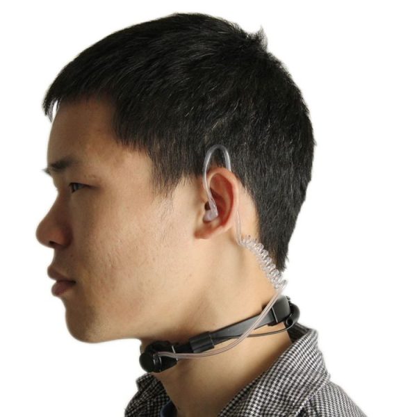Throat control Transceiver Earpiece Headset for Walkie Talkies, 3.5mm + 2.5mm Plug (Black) - Image 6