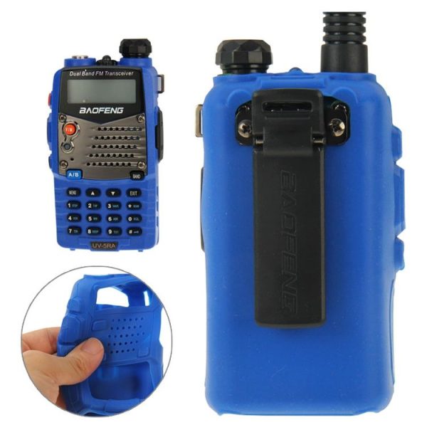 Pure Color Silicone Case for UV-5R Series Walkie Talkies (Blue) - Image 2