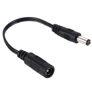 5.5 x 2.1mm DC Female to 5.5 x 2.5mm DC Male Power Connector Cable for Laptop Adapter, Length: 15cm (Black)