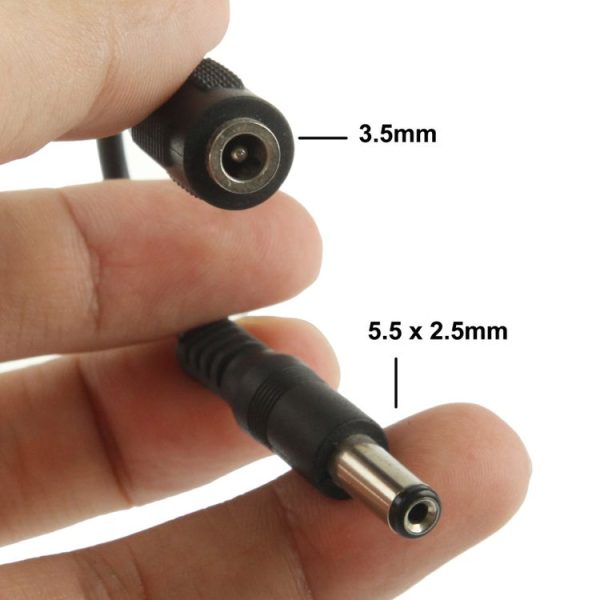 5.5 x 2.5mm Male to 3.5mm Female DC Plug Adapter, Length: 12cm - Image 3