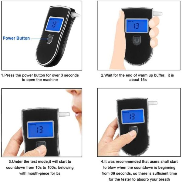 3 digitals LCD Display Breath Alcohol Tester Analyzer (Black) - Image 14