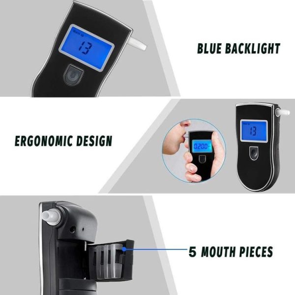 3 digitals LCD Display Breath Alcohol Tester Analyzer (Black) - Image 7