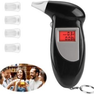 LCD Digital Alcohol Tester Breathalyzer (Black)