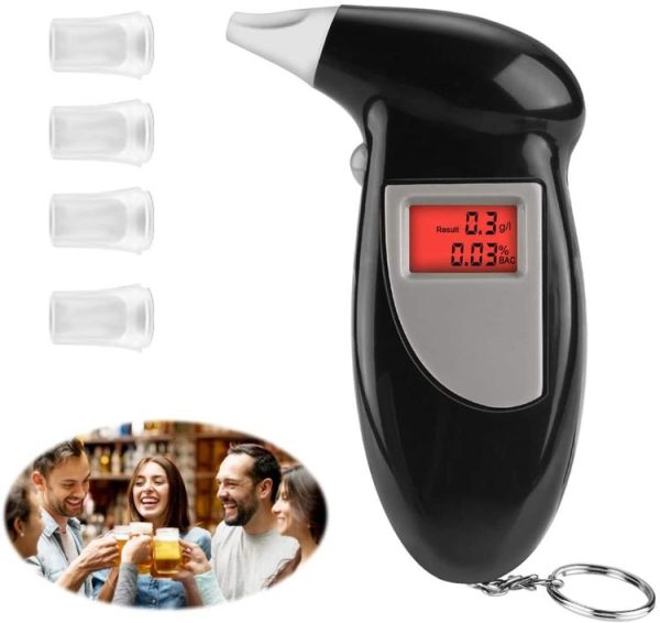 LCD Digital Alcohol Tester Breathalyzer (Black)
