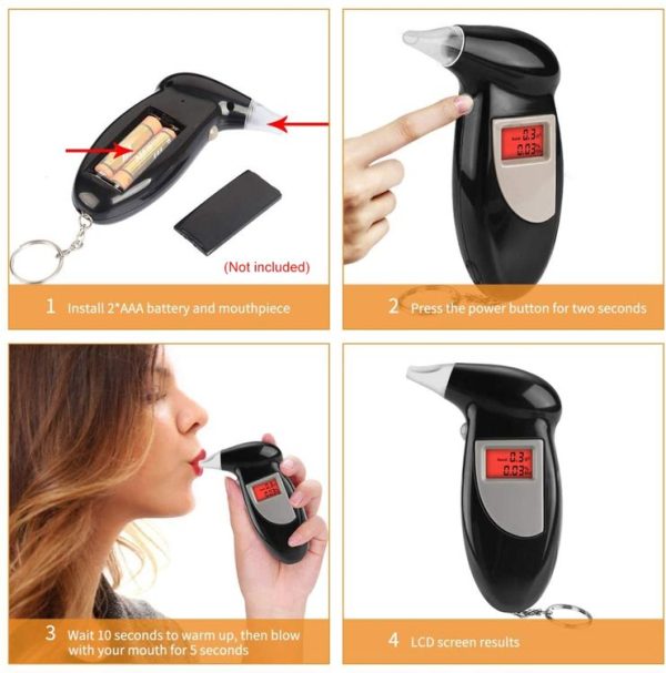LCD Digital Alcohol Tester Breathalyzer (Black) - Image 13