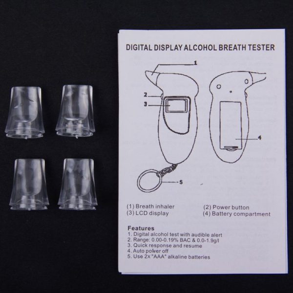 LCD Digital Alcohol Tester Breathalyzer (Black) - Image 6