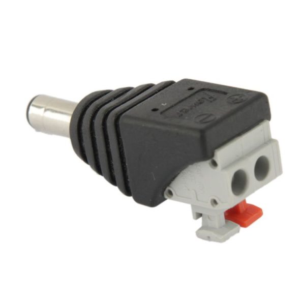 5.5mm x 2.1mm DC Power Male Jack to 2 Conductor Screw Down Connector for LED Light Controller - Image 3