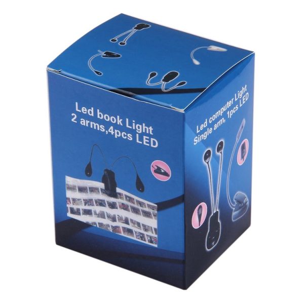 2 Arm LED Book Light, Dual Arms Clip On LED Light For Reading Camping Hiking (Black) - Image 10