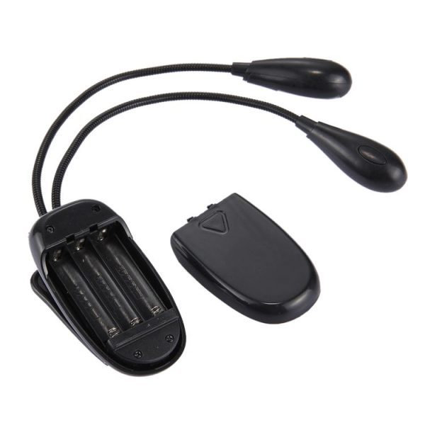 2 Arm LED Book Light, Dual Arms Clip On LED Light For Reading Camping Hiking (Black) - Image 4