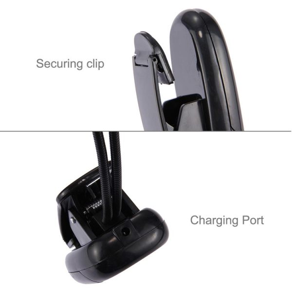 2 Arm LED Book Light, Dual Arms Clip On LED Light For Reading Camping Hiking (Black) - Image 5
