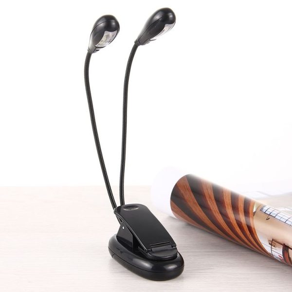 2 Arm LED Book Light, Dual Arms Clip On LED Light For Reading Camping Hiking (Black) - Image 7