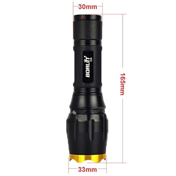 LT-TJ CREE XM-L T6 5-Modes LED Flashlight, 2000 LM Adjustable Focus with Bicycle Tail Light & Mounting Clip - Image 6