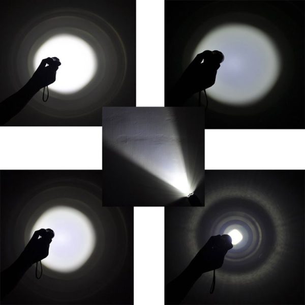 T6 White Light 5-Mode Telescopic Zoom LED Flashlight (Black) - Image 6