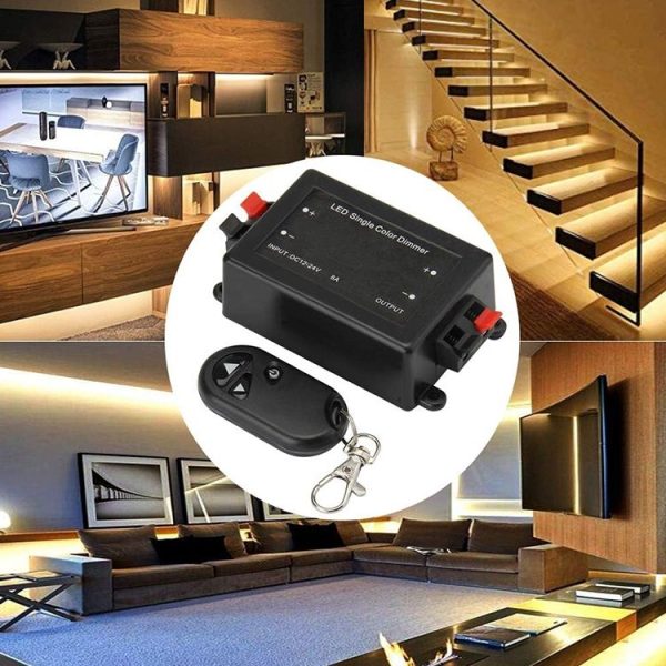 RF Wireless Controller / LED Single Color Dimmer, DC 12V (Black) - Image 5